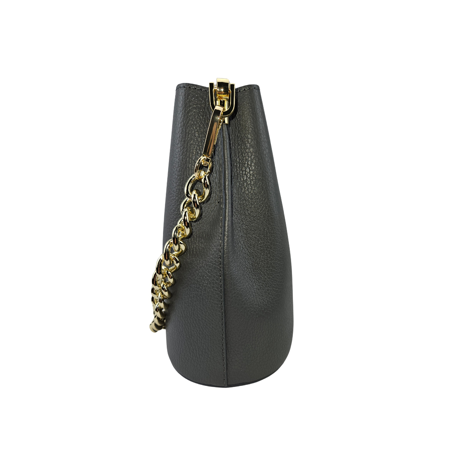 Bucket Bag Grau Leder