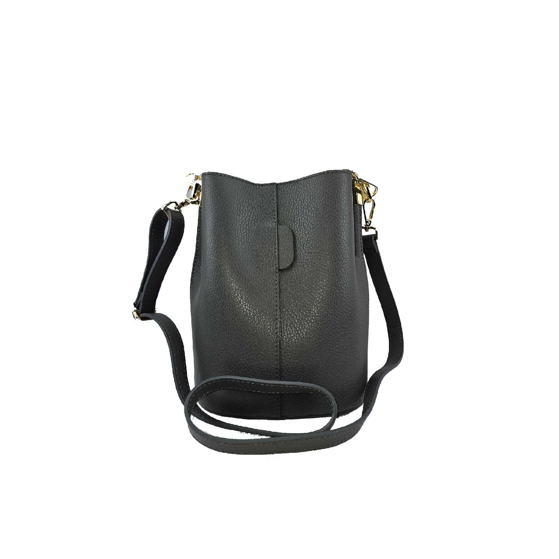 Bucket Bag Grau Leder