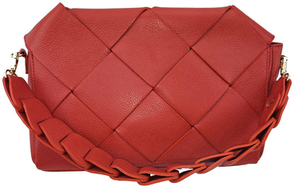 Ledertasche Envelope Clutch geflochten Lederhenkel geflochten Aleri Design