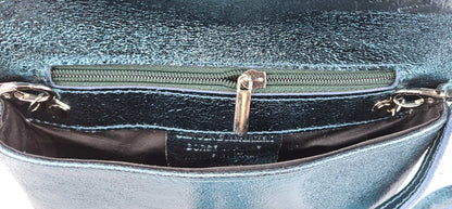 Abendtasche blau metallic