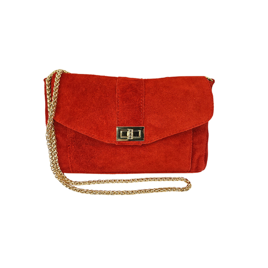 Clutch Wildleder rot