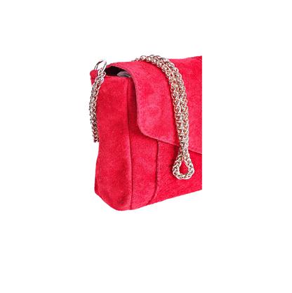 Clutch Wildleder rot