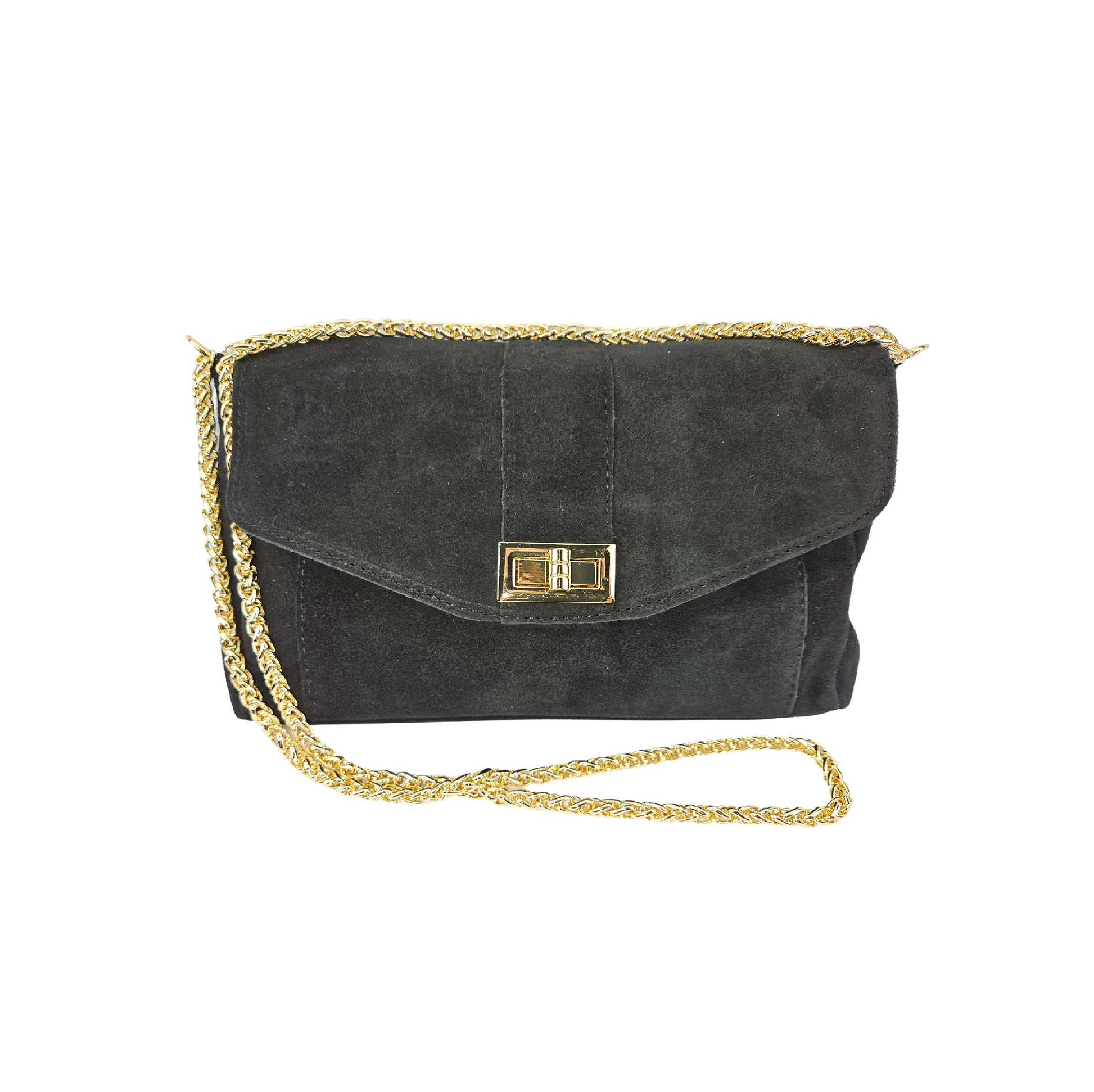 Clutch Wildleder Schwarz