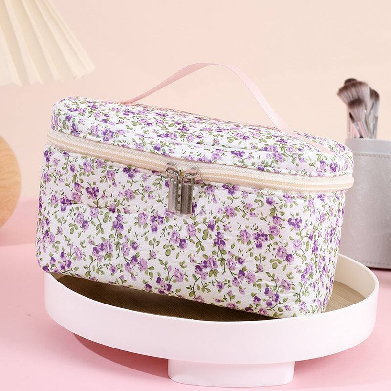 Kosmetiktasche Blumenprint lila