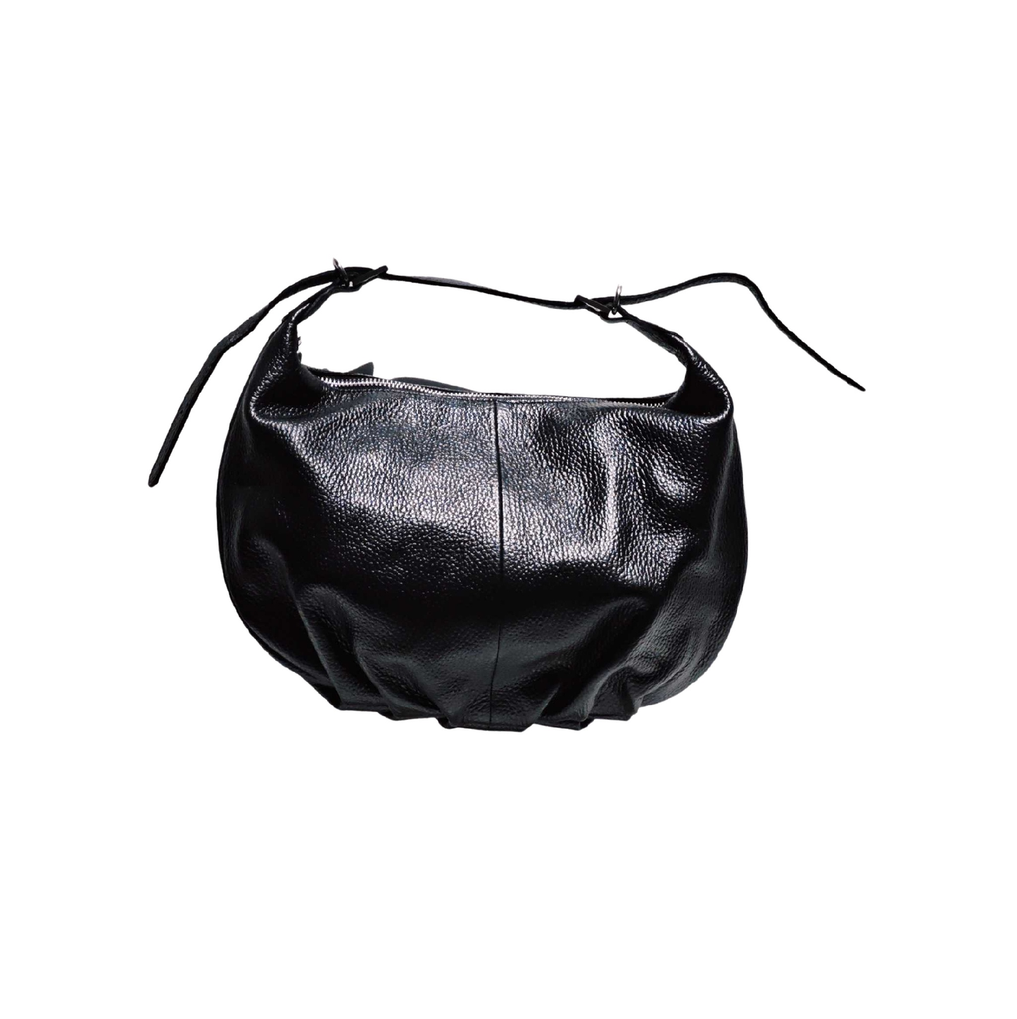 Slouchy Bag Leder Schwarz