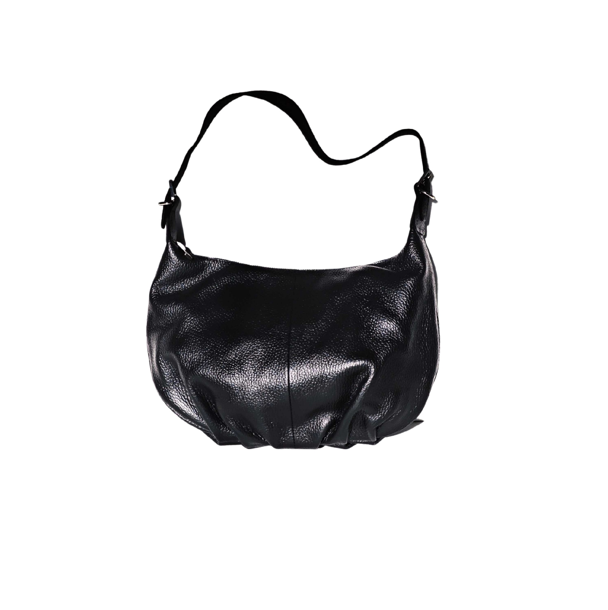 Slouchy Bag Leder Schwarz